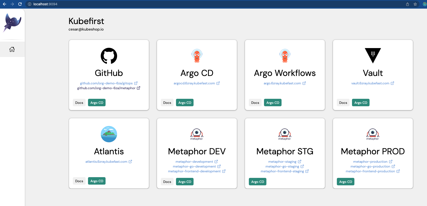 Kubefirst screenshot: Starting out further in your Kubernetes Journey than you would without Kubefirst