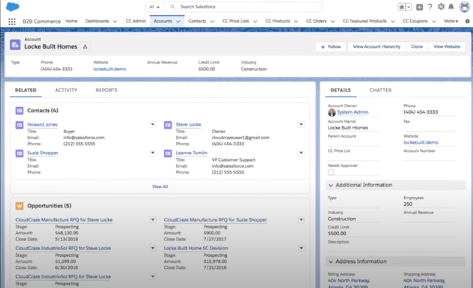 Salesforce B2B Commerce Software - Salesforce B2B Commerce customer accounts