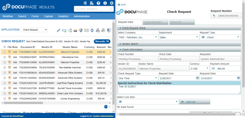 Web forms to connect data between customers, employees, and vendors
