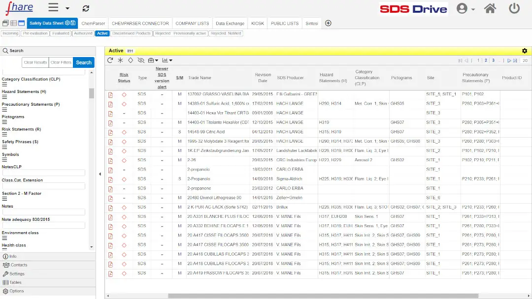 SDS-FullService screenshot: SDS-FullService data sheet