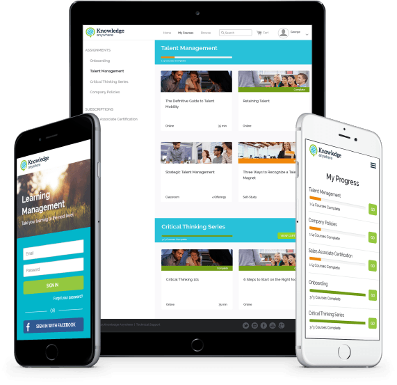 The dashboard provides an overview of learning courses and progress