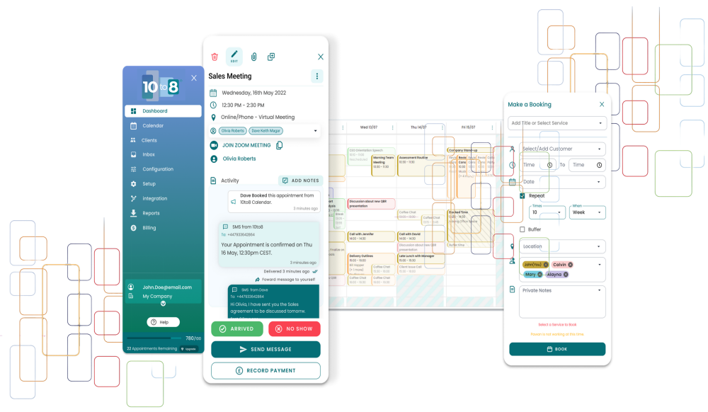 10to8 Software - The online booking calendar that handles all your business needs: multiple time zones, locations, teams, and more
