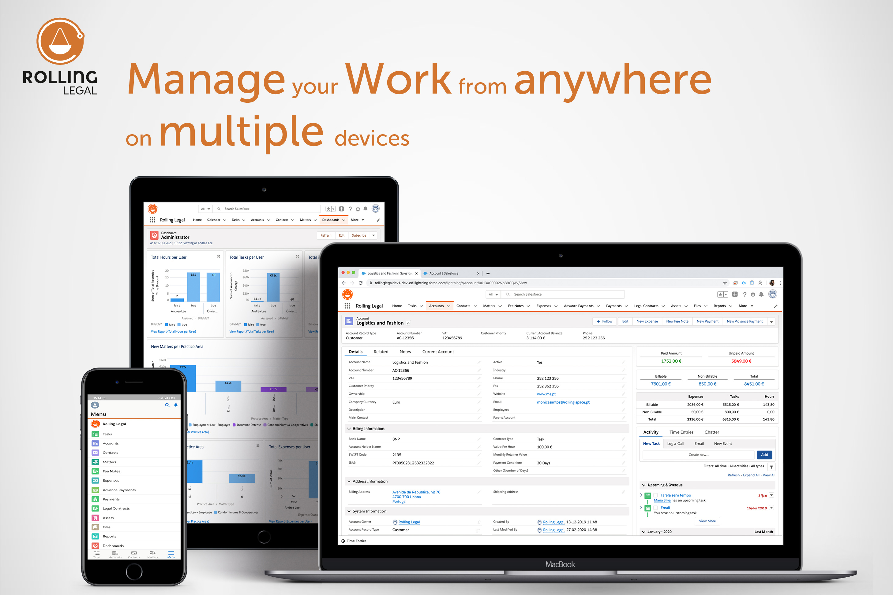 Rolling Legal screenshot: Rolling Legal - The complete solution for Lawyers! Manage your Work from anywhere on multiple devices!
