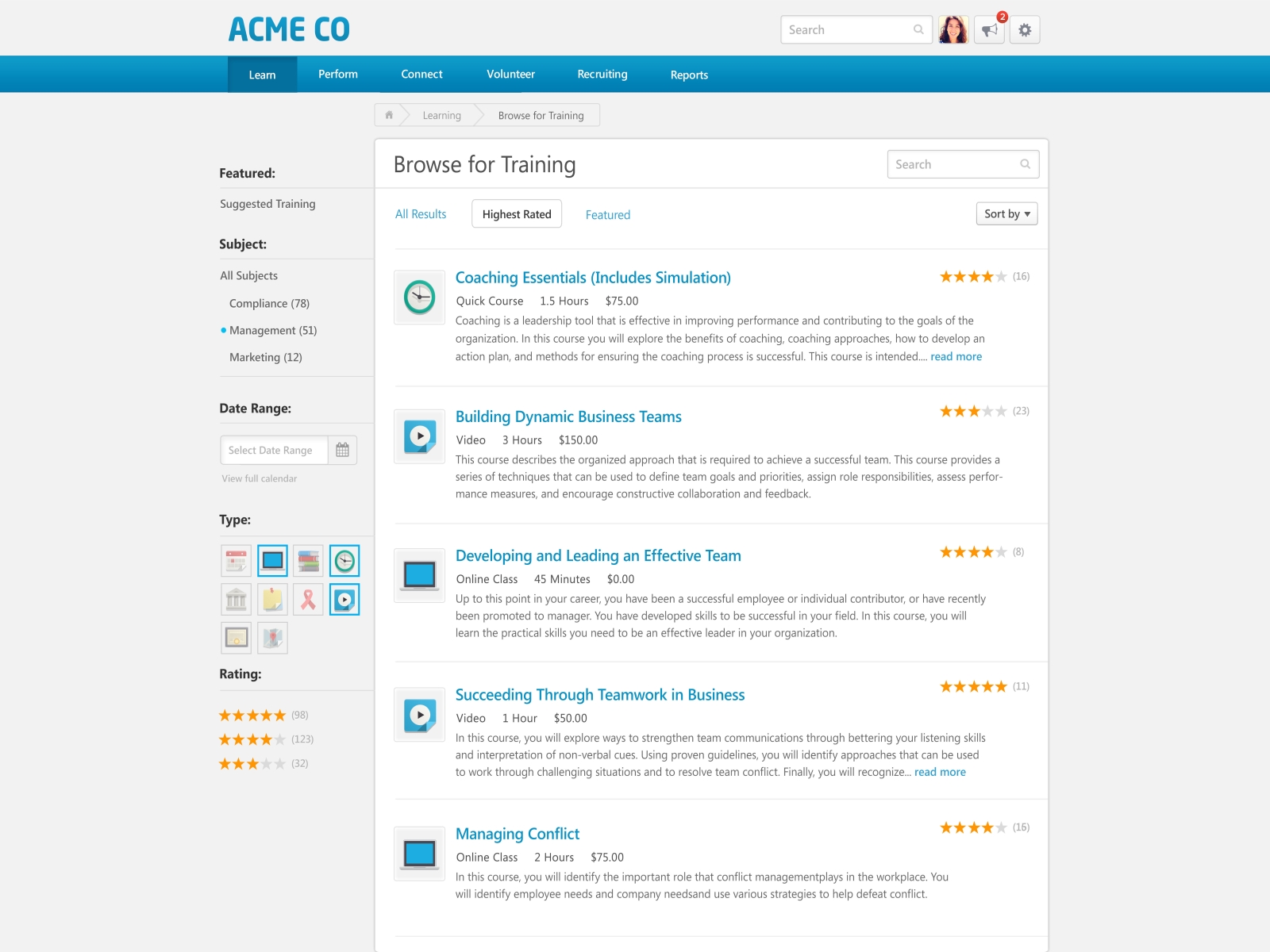 Search training programs