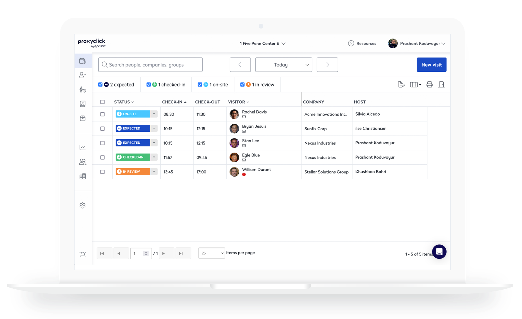 Proxyclick Software - Proxyclick - Visitor logbook