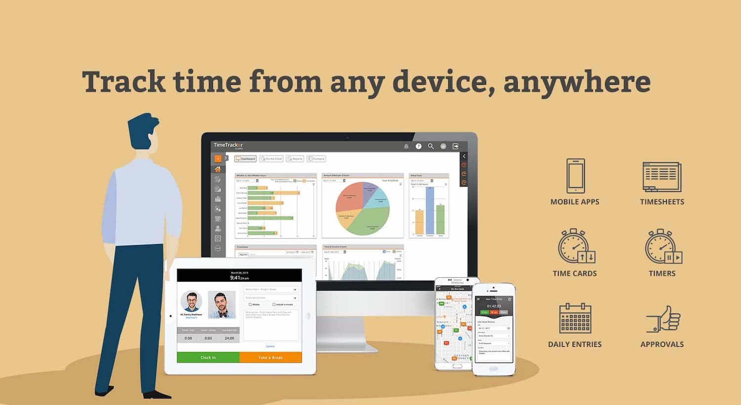 Time Tracker Software - Time tracking from any device, anywhere - even offline!