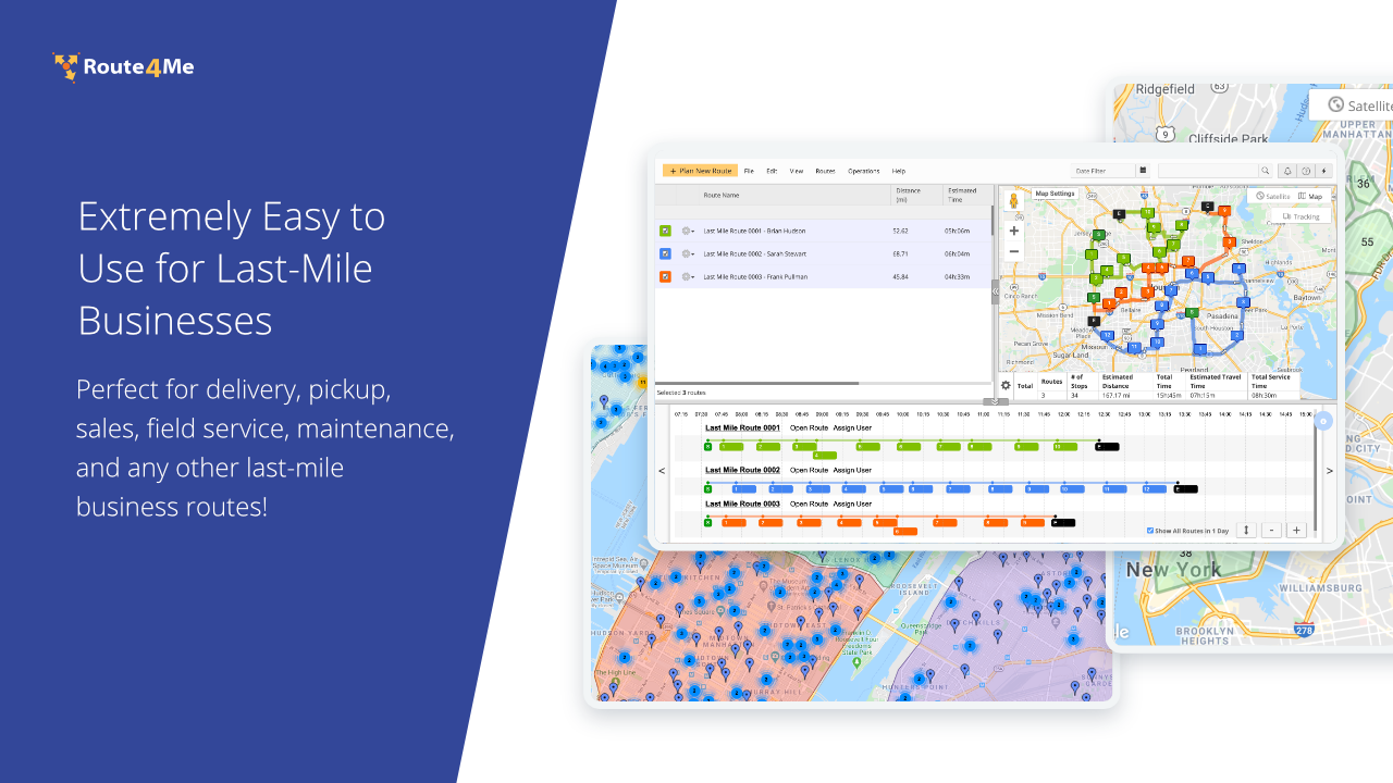 Extremely Easy to Use for Last-Mile Businesses. Perfect for delivery, pickup, sales, field service, maintenance, and any other last-mile business routes!