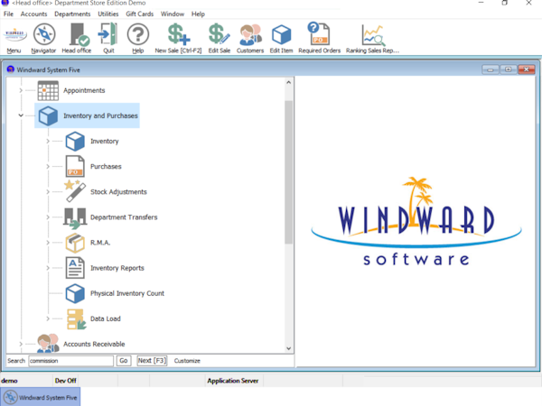 Windward System Five Software - SImple, clean interface.