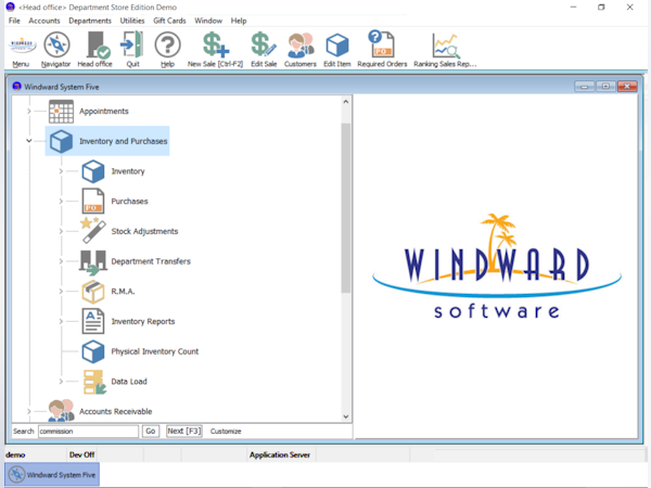 Windward System Five Software - SImple, clean interface.
