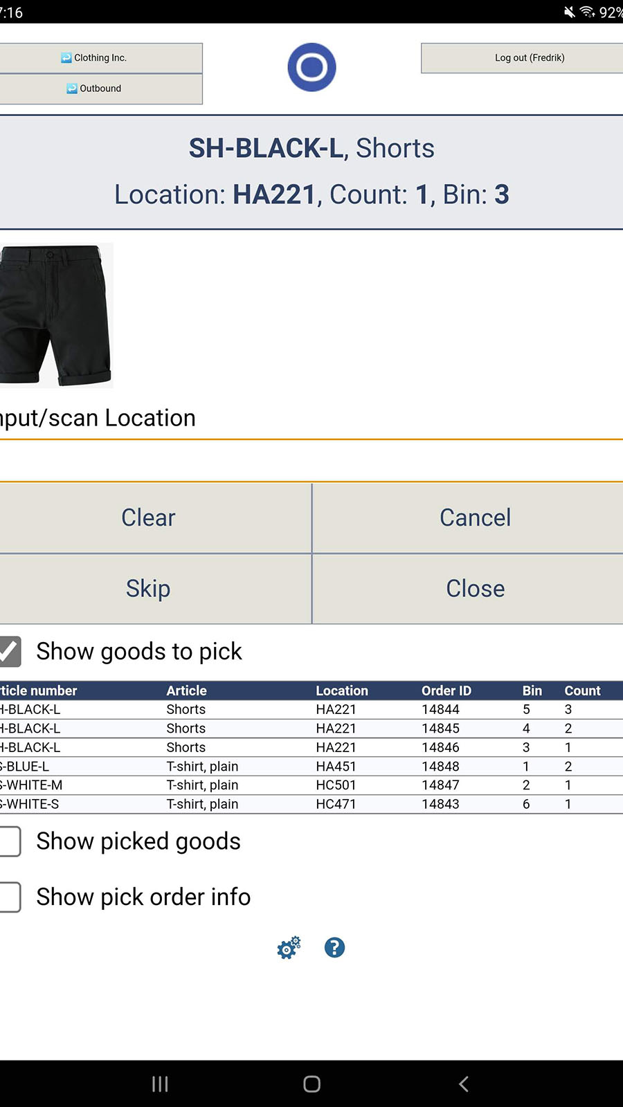 shorts interface