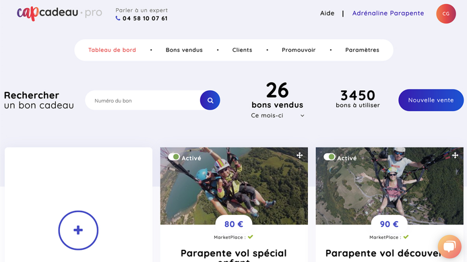 Cap cadeau Software - Cap Cadeau voucher management