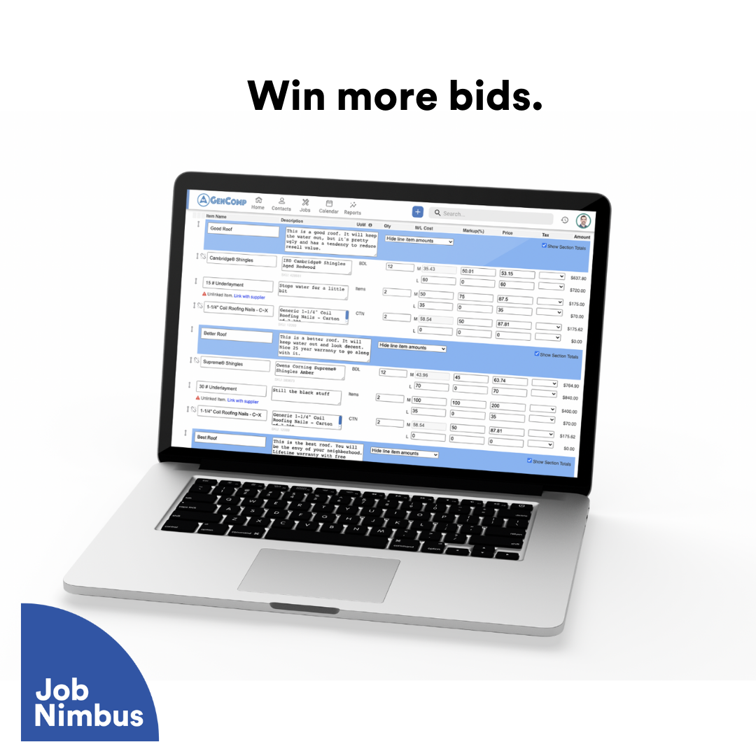 JobNimbus Software - Close sales on the jobsite. One stop shop.JobNimbus is an only all-in-one contractor management software designed to help businesses grow. Crammed with fail proof business processes