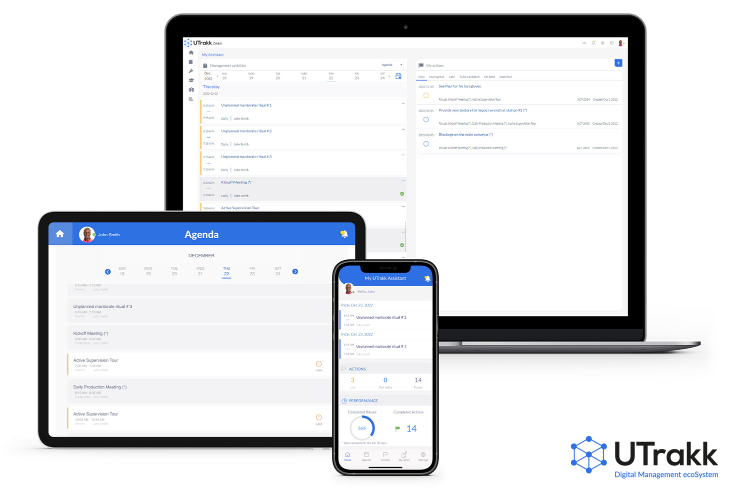 UTrakk DMeS screenshot: A multiplatform tool: Web, iPad app, Windows app et iPhone app.