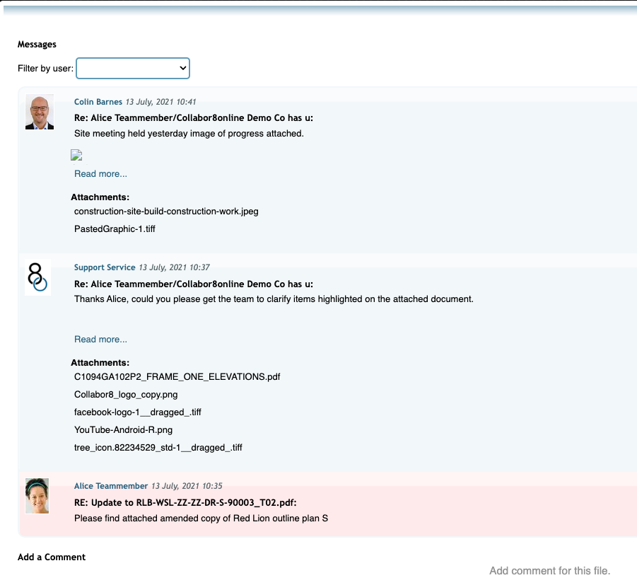 Collabor8online screenshot: Email integration