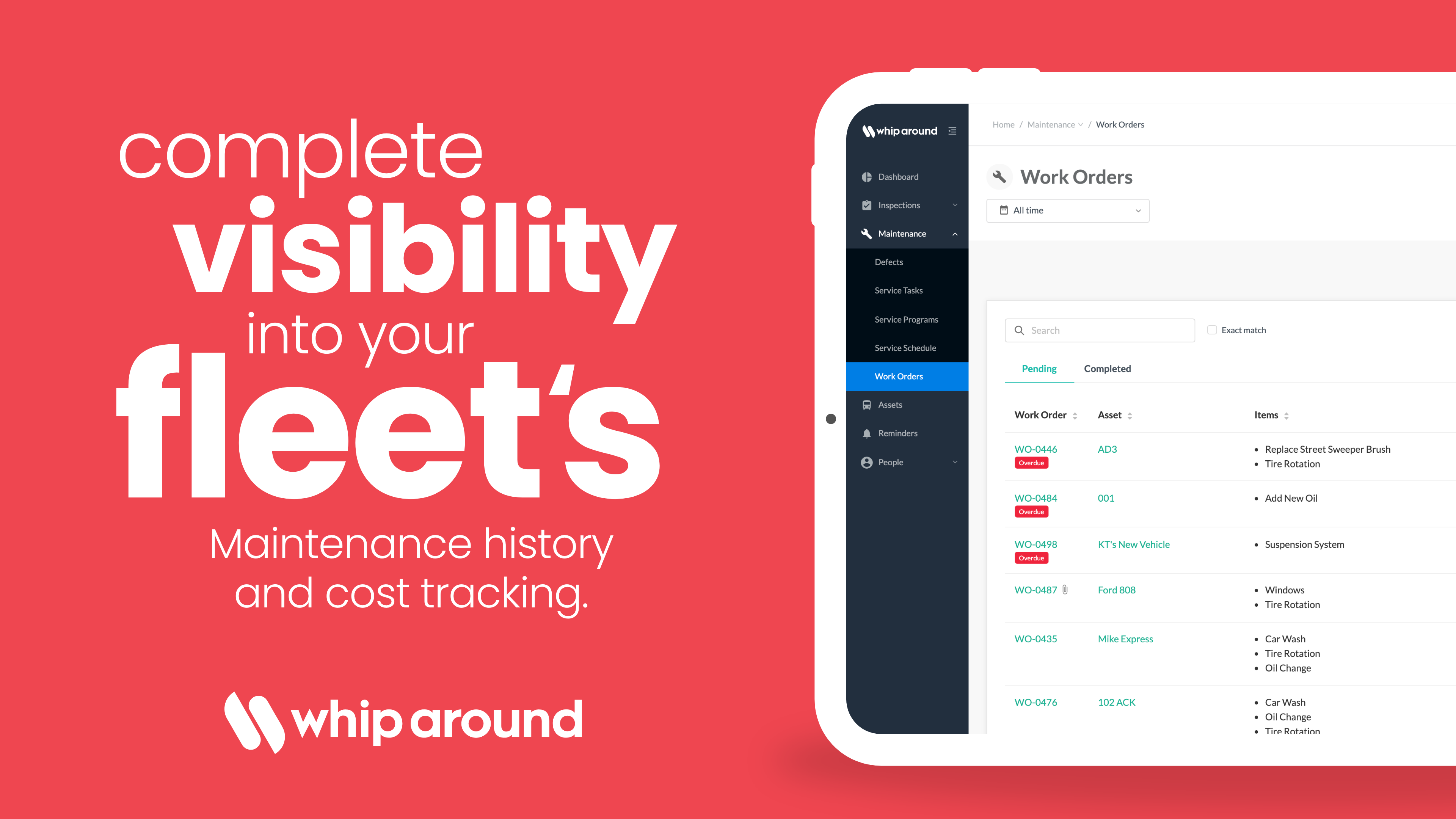 Whip Around Software - Reduce vehicle downtime with clearly reported issues and instant data access