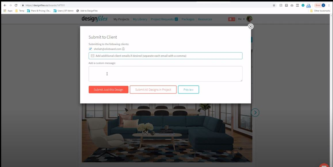 DesignFiles screenshot: DesignFiles client submission