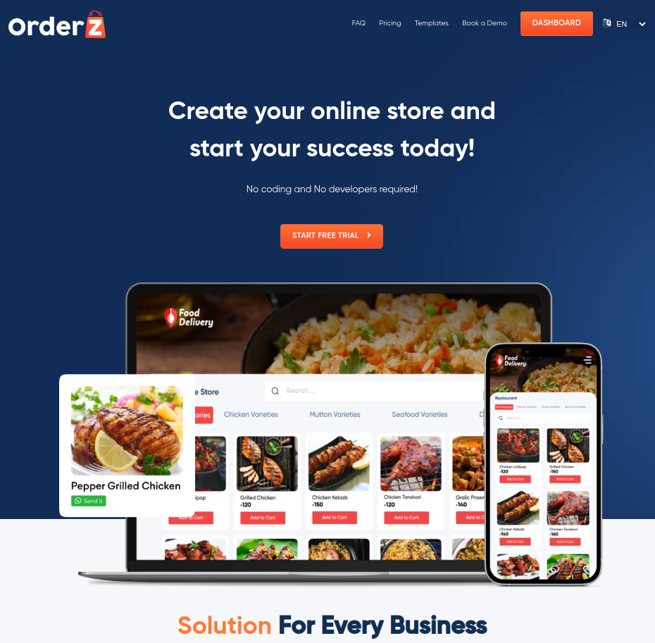 OrderZ screenshot: OrderZ -eCommerce Store Builder