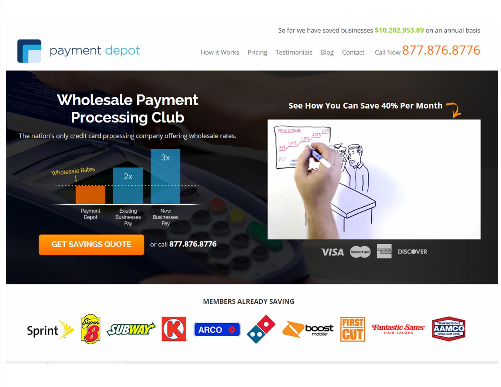 screen shot payment depot