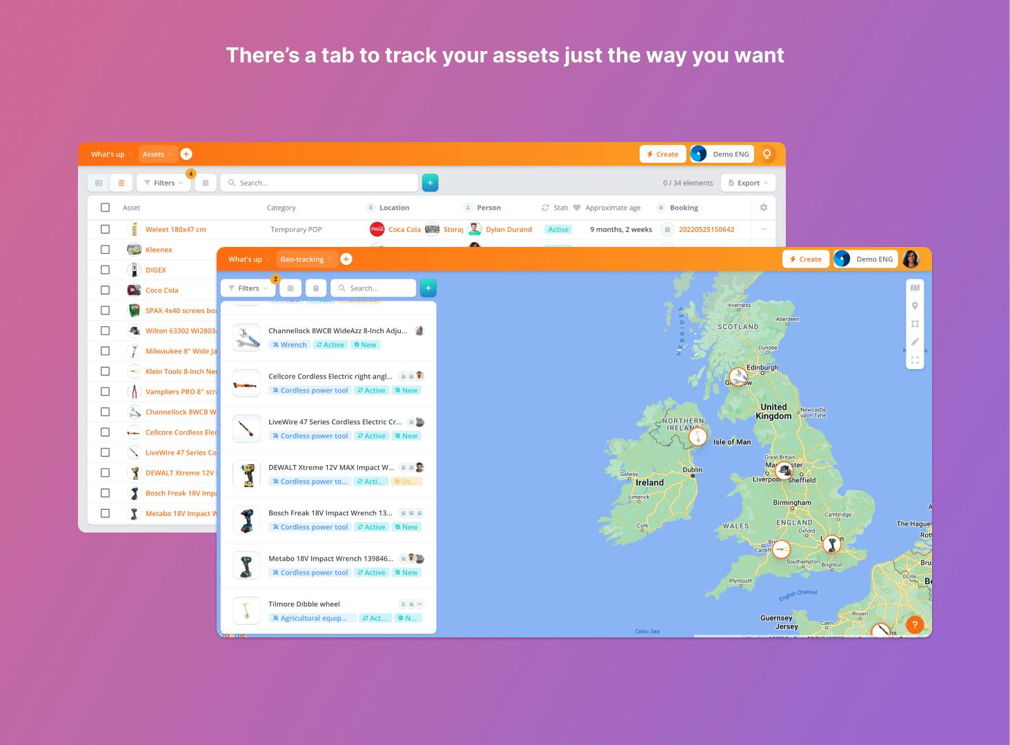 Bulbthings Software - There's a tab to track your assets just the way you want.