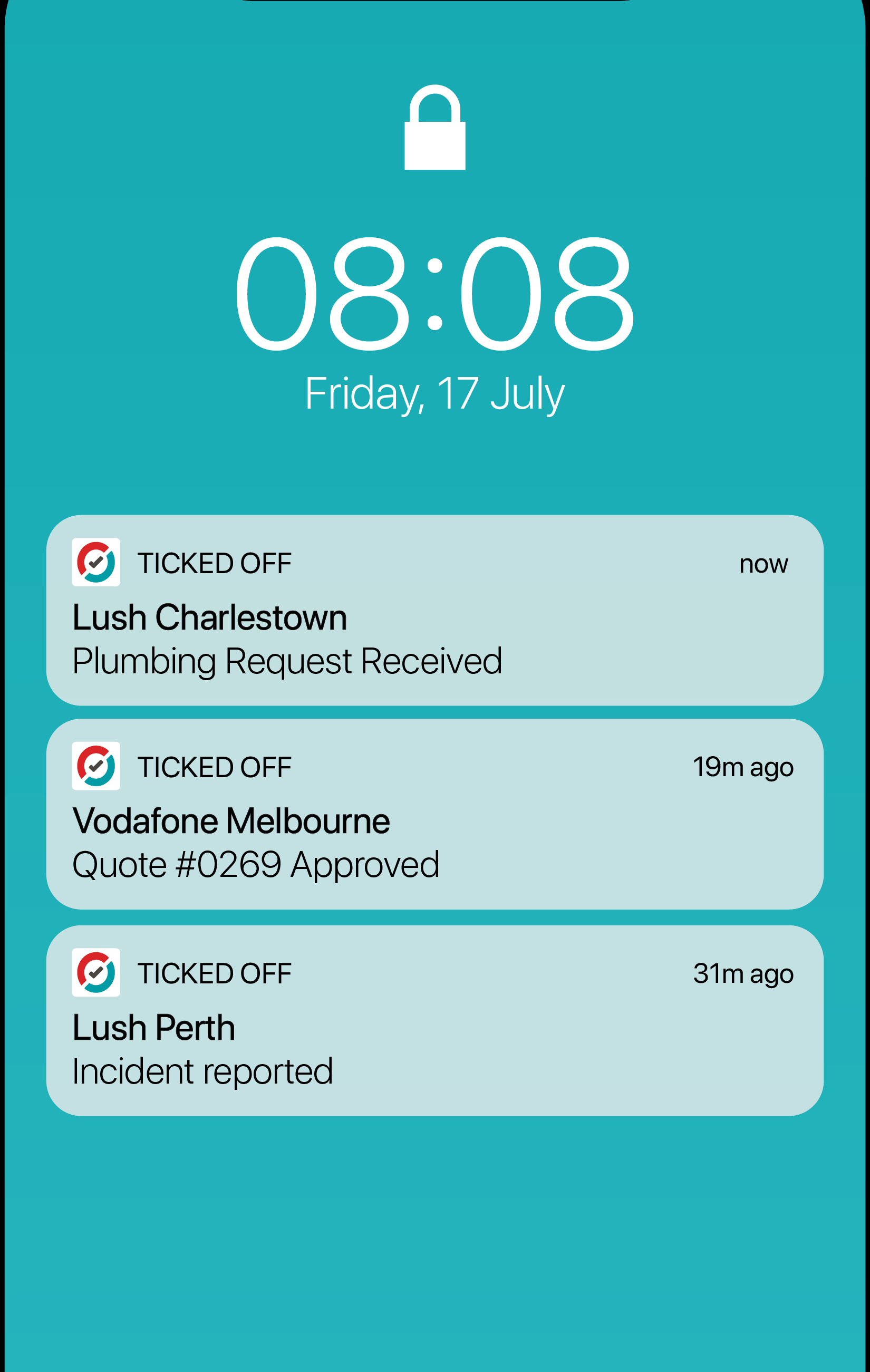 Ticked Off live notifications