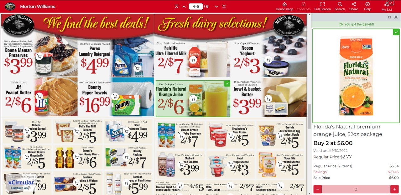 XC Digital Flyer screenshot: Retail and Grocery promotional shopping flyers