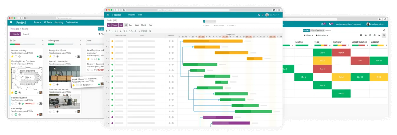 Viindoo Software - Gantt view in Viindoo software