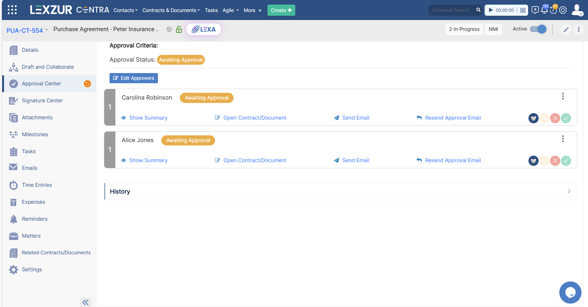 Contra Software - Set a defined approval center or authority matrix, where you can allocate who can approve contracts or view documents in any format.