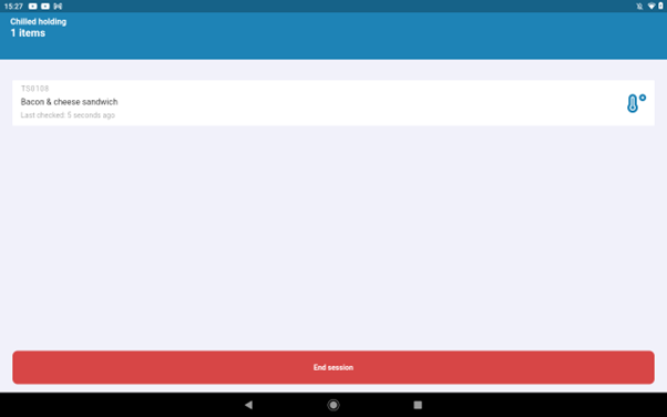 Food Guard Software - Food Display - Chilling Process - Check Lots of products into Hot holding, easily record temperatures, clear down stock at the end of session and report on each day with ease.