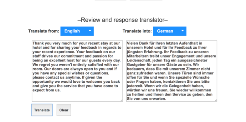 Revuow review and response translator