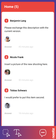 Nootiz screenshot: nootiz comments