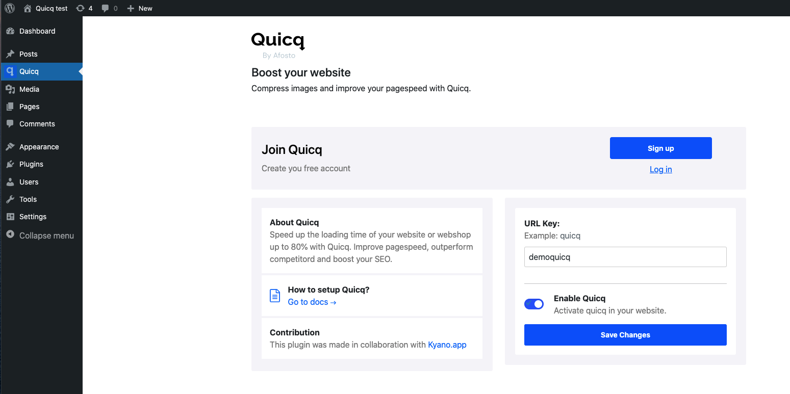 Quicq Image Optimizer Plugin for WordPress