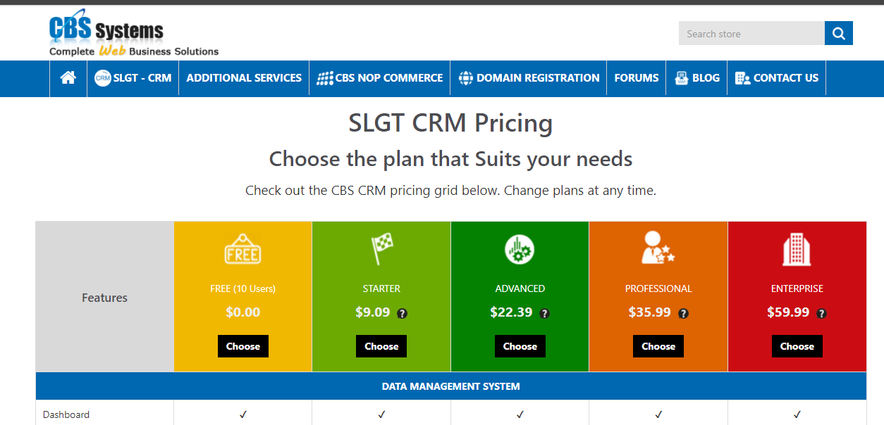 SLGT-CRM Pricing