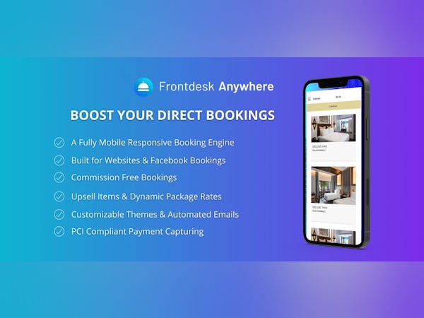 Frontdesk Anywhere Software - Drive your direct revenue. Transform your website and Facebook page with an attractive, responsive and easy to use booking engine
