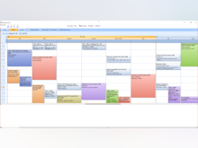 The Service Program Software - The Schedule View with Service Program showing the color-coded calendar-based appointment scheduling and the ability to view the timetable by work or full (7-day) week