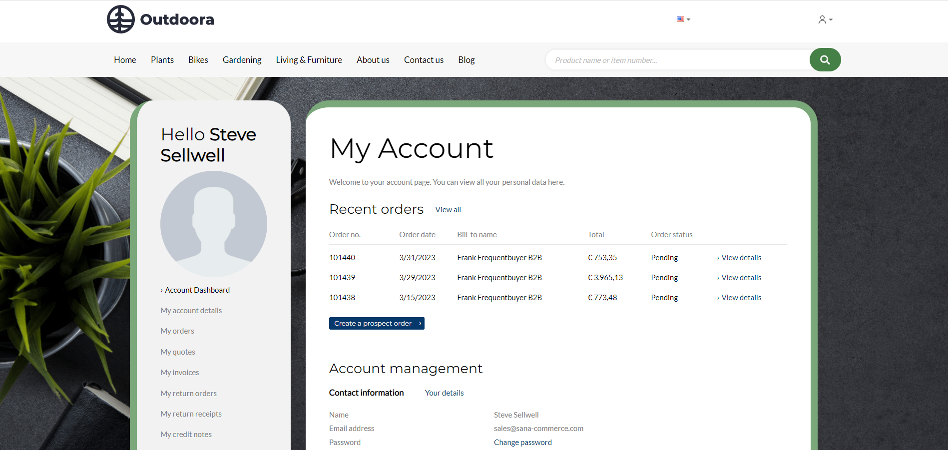 Enable your sales reps to order for customers via the web store to streamline the order process.