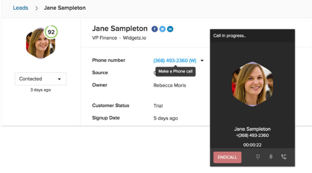 Freshworks CRM Getting in touch