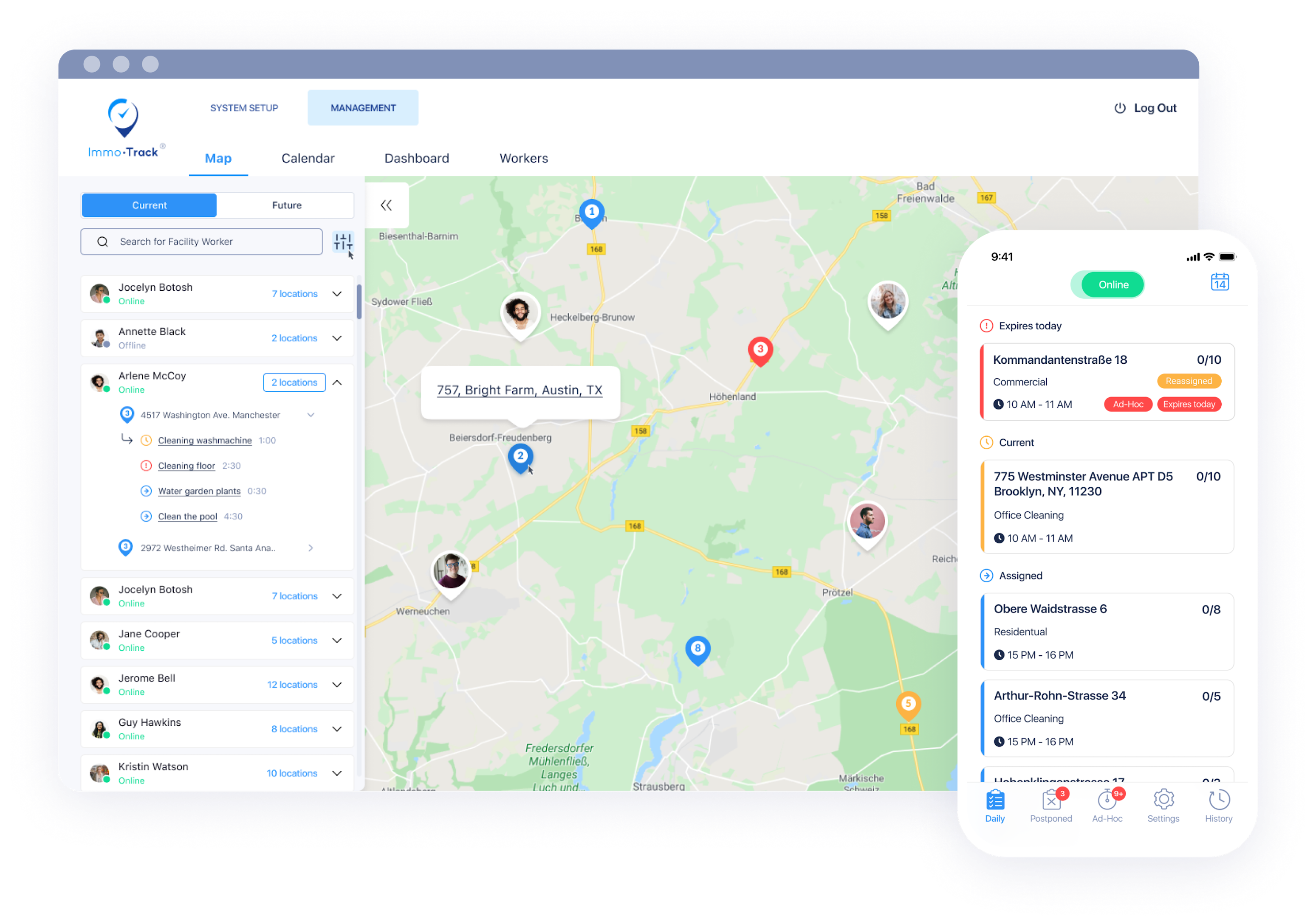 ImmoTrack screenshot: ImmoTrack current location