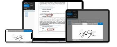 inSign screenshot: For different types of documents and devices