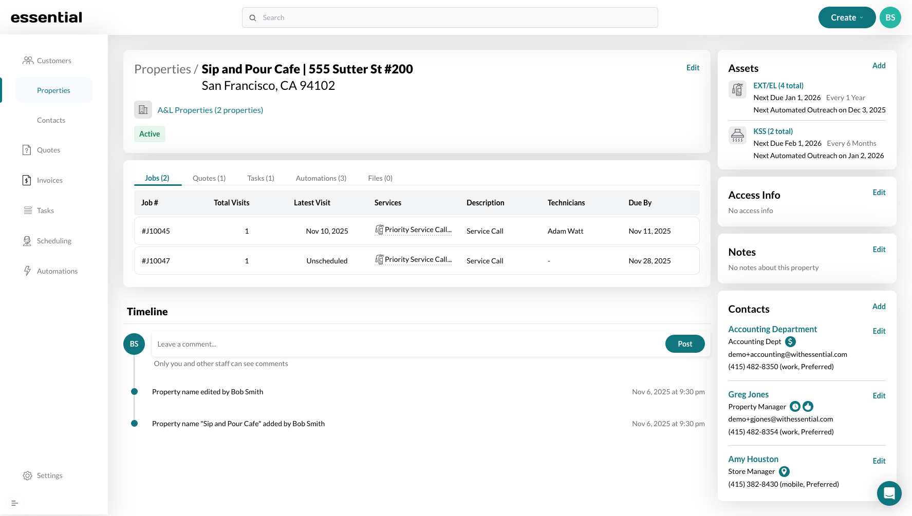 Essential screenshot: Essential Property Page 