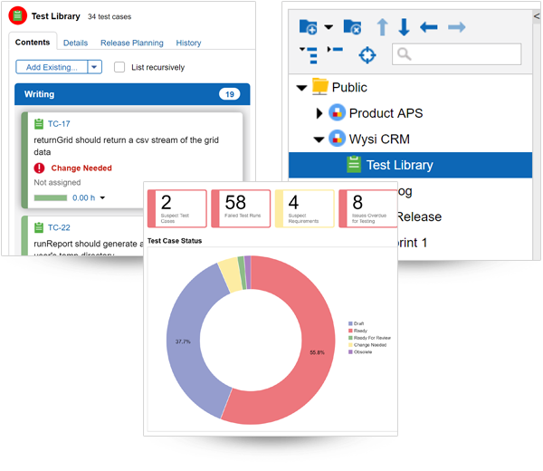 Prove quality with test runs and test cases via the test case management module
