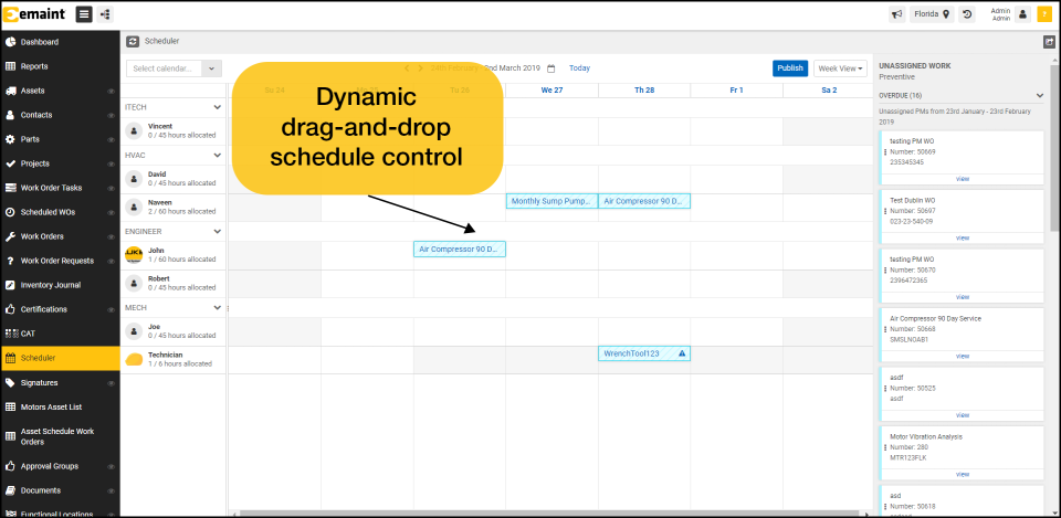 eMaint CMMS Software - Dynamic Schedule Control