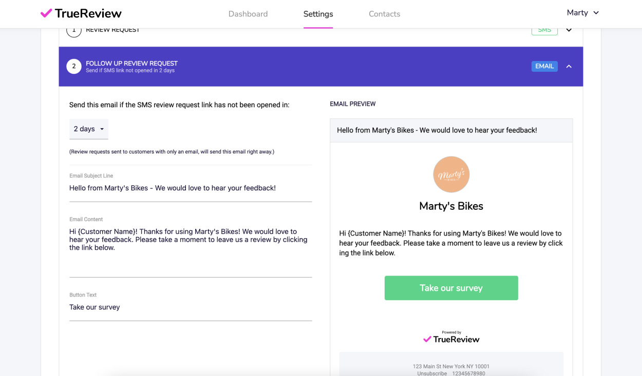 Drip campaign settings.-thumb