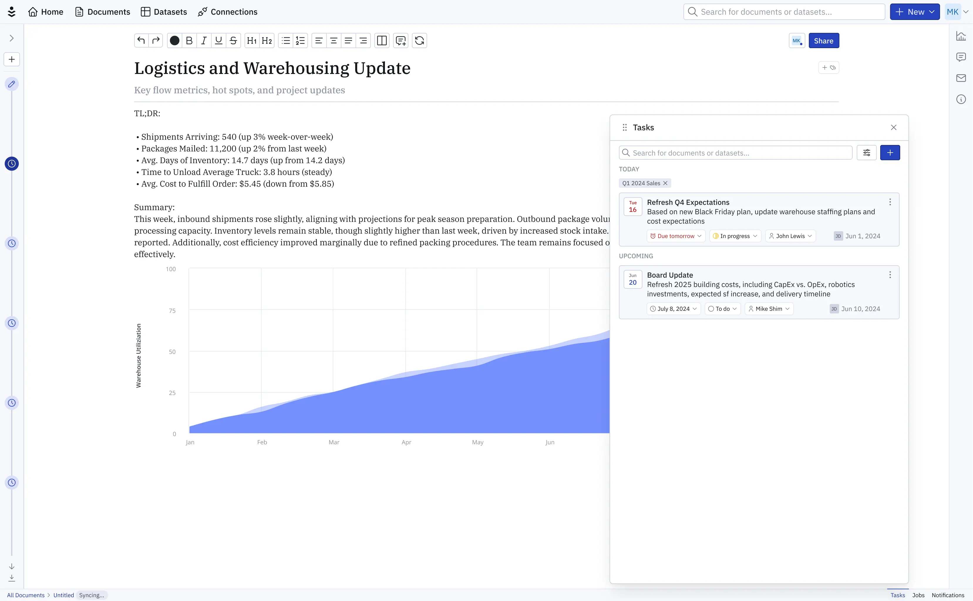 Writ screenshot: Writ combined documents data