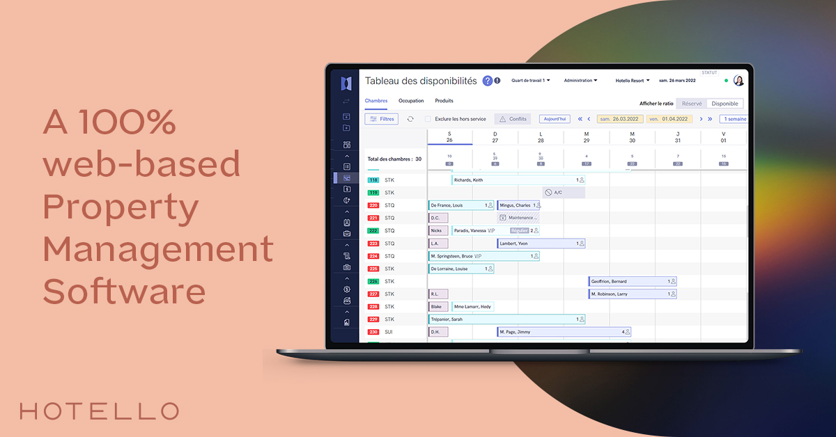 Hotello screenshot: 100% web based PMS
