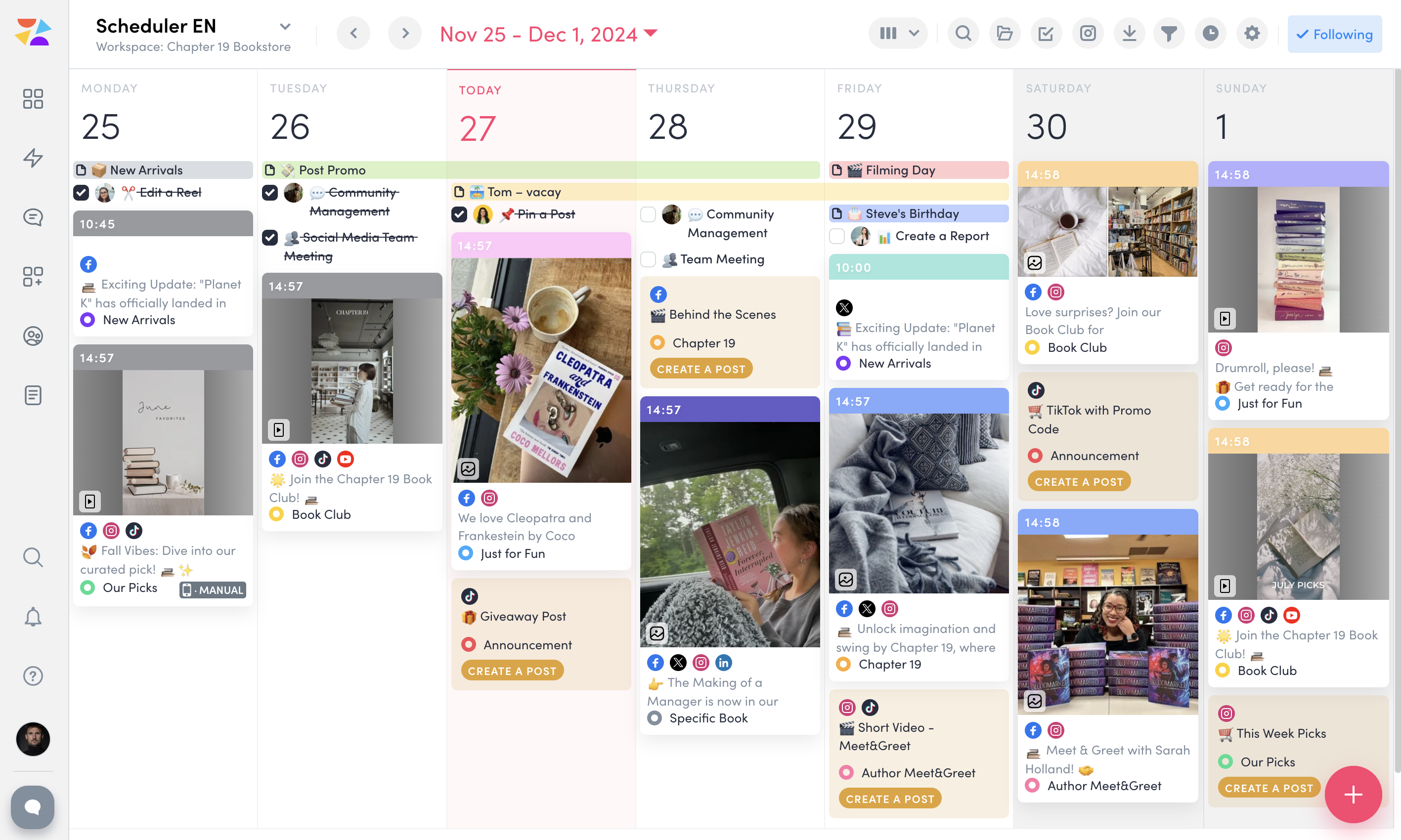 ZoomSphere screenshot: ZoomSphere scheduler social media planning and publishing across platforms