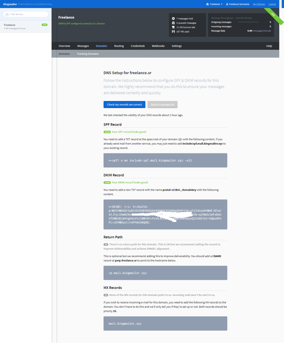 KingMailer Software - Domain DNS management