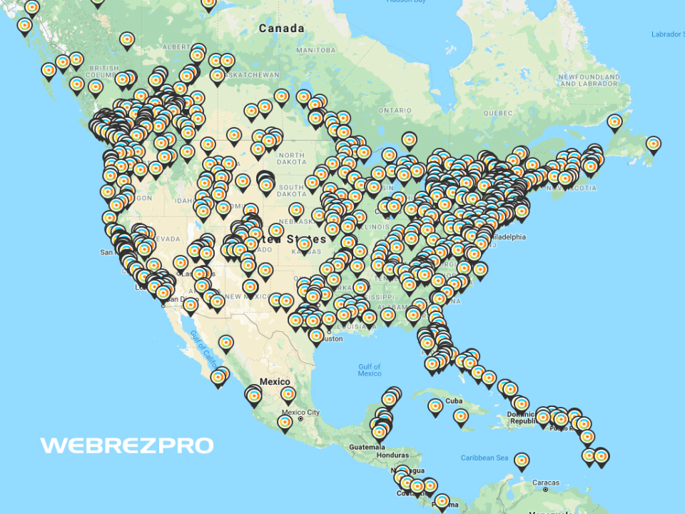 WebRezPro Software - Client Map
