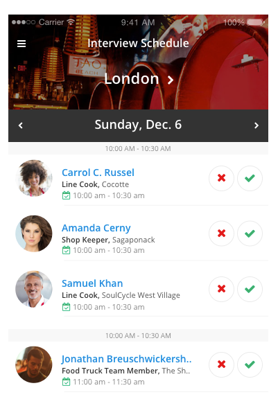 Harri Software - Users can manage the interview process by scheduling, inviting and keeping track of interview dates and times with prospective candidates, all on one platform