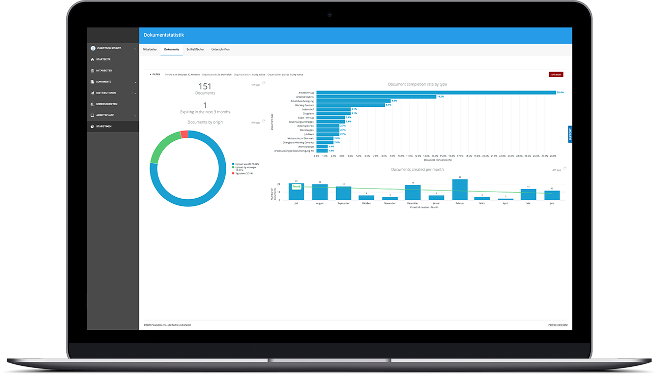 Haufe Digitale Personalakte screenshot: Haufe Digital Personnel documentation report