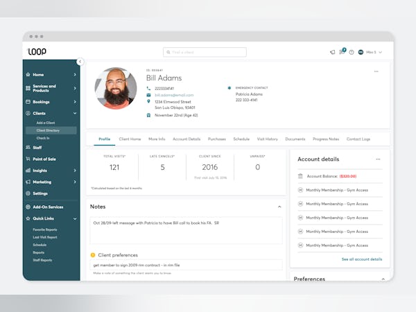 Mindbody Software - With client profiles, your staff can quickly pull up customer preferences and payment details. Plus, check-in is seamless with automatically sent forms and waivers that collect details and signatures pre-visit.